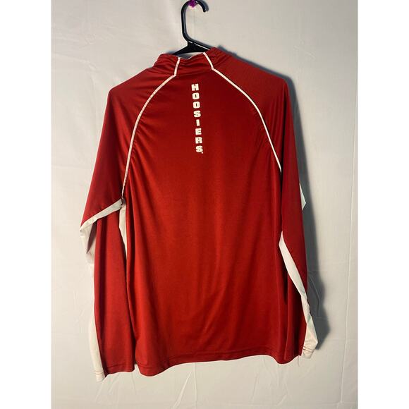 IU Indiana University Red Quarter Zip Shirt Long Sleeve Athletic Men's Medium - Picture 2 of 2